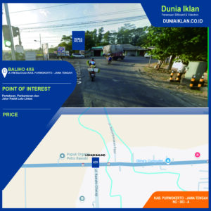 Baliho Ukuran 4 x 6 M Vertikal Jl. HM Bachroen Kab. Purwokerto Jawa Tengah