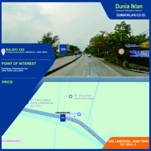 Baliho Ukuran 4 x 6 M Vertikal Jl. Raya Pantura (Deket) Lamongan Jawa Timur