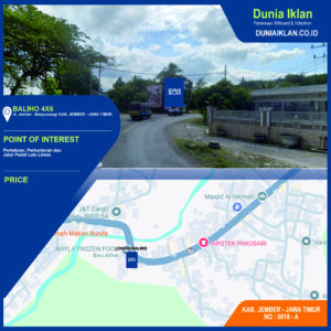 Baliho Ukuran 4 x 6 M Vertikal Jl. Jember - Banyuwangi Jember Jawa Timur