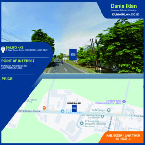Baliho Ukuran 4 x 6 M Vertikal Jl. Raya Dungus Cerme Gresik Jawa Timur