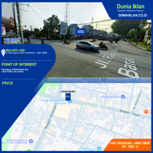 Baliho Ukuran 4 x 6 M Horizontal Jl. Warungdowo Pasuruan Jawa Timur