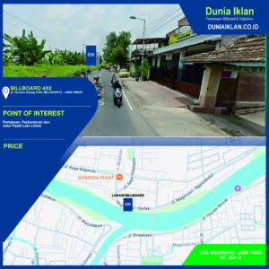 Billboard Ukuran 4 x 8 M Vertikal Jl. Terusan Mojokerto No.345 Mojokerto Jawa Timur