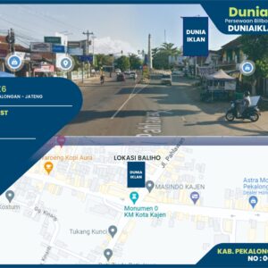 Baliho Ukuran 4 x 6 M Vertikal Jl. Pahlawan Kab. Pekalongan Jawa Tengah