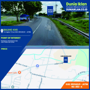 Baliho Ukuran 4 x 6 M Vertikal Jl. Lingkar Timur Kab. Sidoarjo - Jawa Timur
