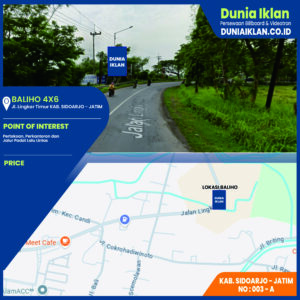 Baliho Ukuran 4 x 6 M Vertikal Jl. Lingkar Timur Kab. Sidoarjo - Jawa Timur