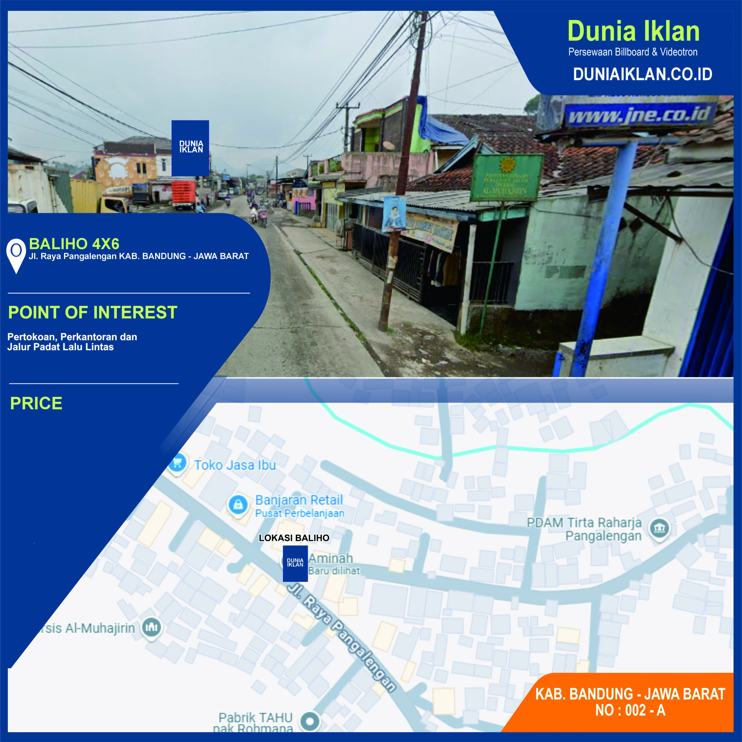Baliho Ukuran 4 x 6 M Vertikal Jl. Raya Pangalengang Kab. Bandung - Jawa Barat