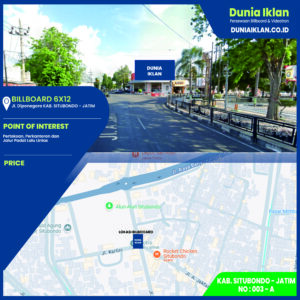 Billboard Ukuran 6 x 12 M Horizontal Jl. Diponegoro Situbondo Jawa Timur