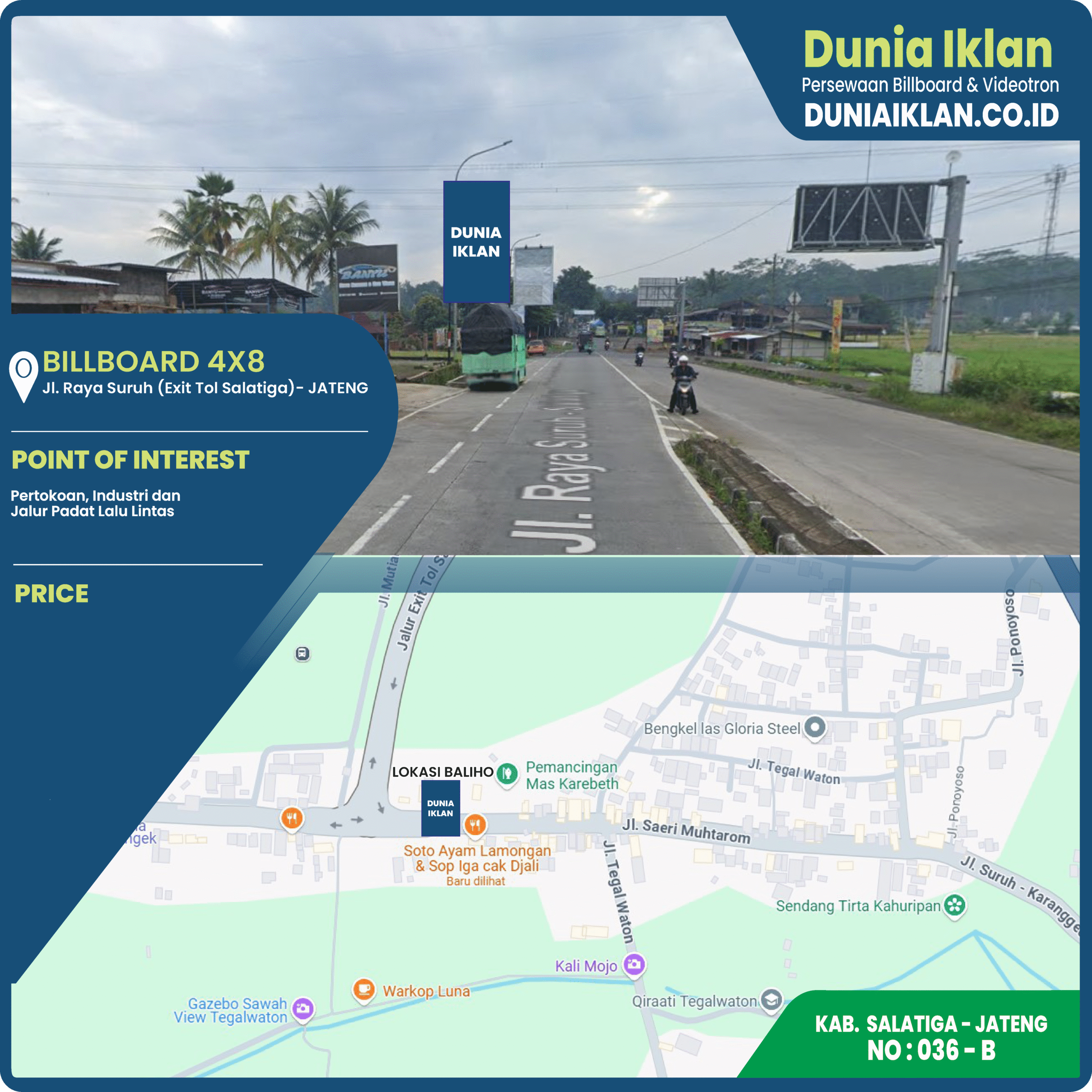 Billboard Ukuran 4 x 8 M Vertikal Jl. Raya Suruh (Exit Tol Salatiga) Kota Salatiga - Jawa Tengah