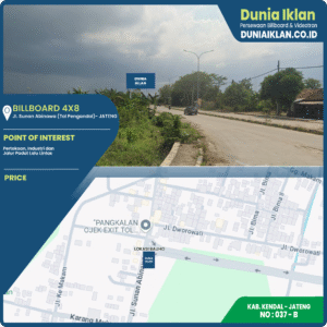 Billboard Ukuran 4 x 8 M Horizontal Jl. Sunan Abinawa (Tol Pengandol) Kab. Kendal - Jawa Tengah