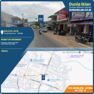 Baliho Ukuran 4 x 6 M Vertikal Jl. Kyai Rachmat Kab. Magelang - Jawa Tengah