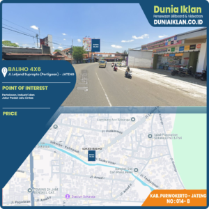 Baliho Ukuran 4 x 6 M Vertikal Jl. Letjend Suprapto Kab. Purwokerto - Jawa Tengah
