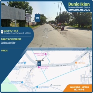 Baliho Ukuran 4 x 6 M Vertikal Jl. Lingkar Timur Kab. Kudus - Jawa Tengah