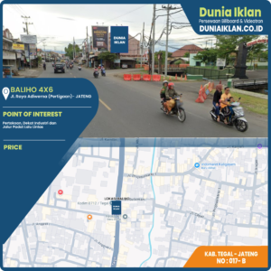 Baliho Ukuran 4 x 6 M Vertikal Jl. Raya Adiwerna Kab. Tegal - Jawa Tengah