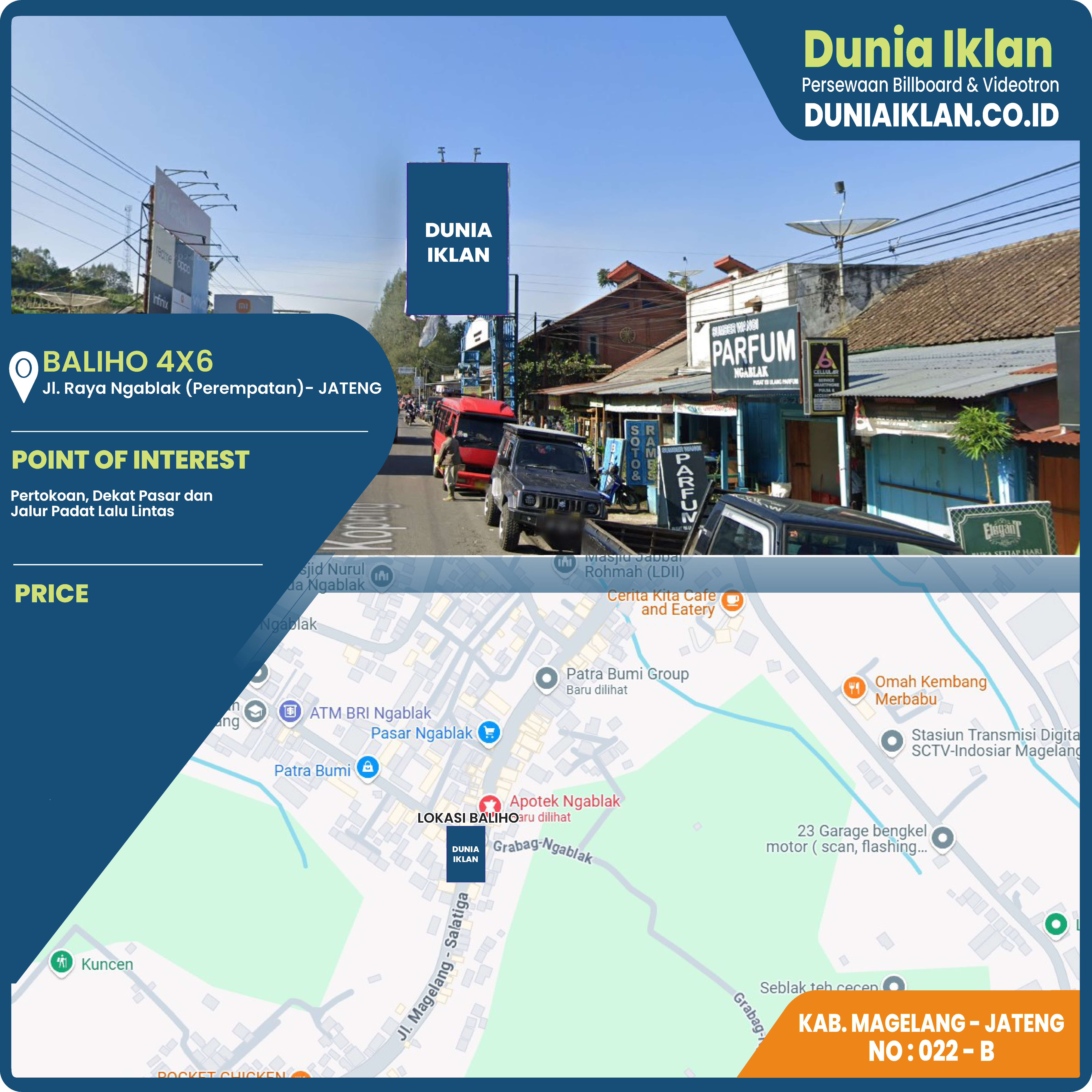 Baliho Ukuran 4 x 6 M Vertikal Jl. Ngablak Kab. Magelang - Jawa Tengah