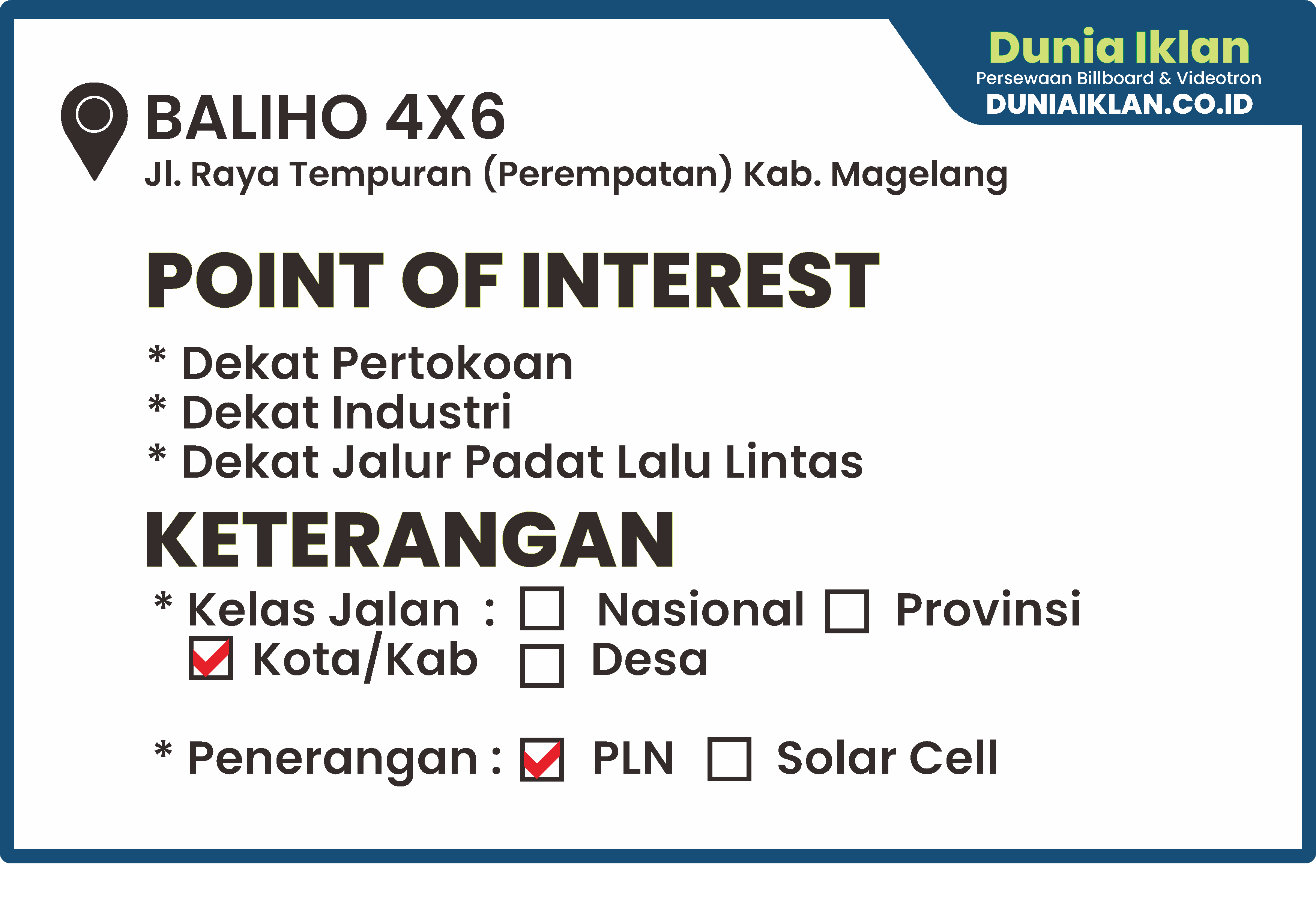 Baliho Ukuran 4 x 6 M Vertikal Jl. Raya Tempuran Kab. Magelang - Jawa Tengah - Image 4