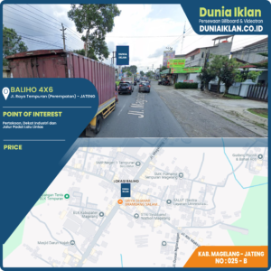 Baliho Ukuran 4 x 6 M Vertikal Jl. Raya Tempuran Kab. Magelang - Jawa Tengah