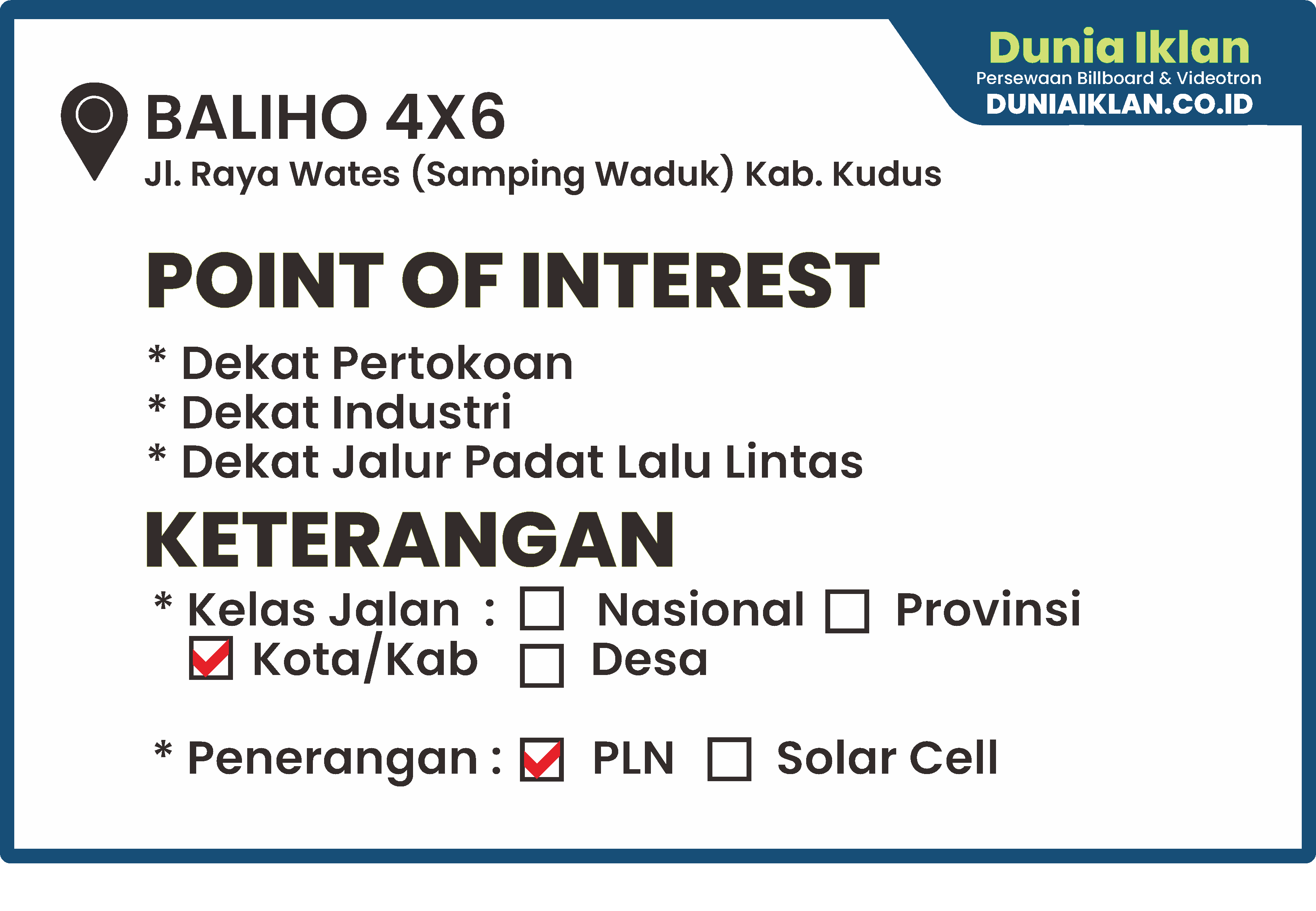 Baliho Ukuran 4 x 6 M Vertikal Jl. Raya Wates Kab. Kudus - Jawa Tengah - Image 4