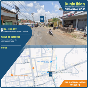 Baliho Ukuran 4 x 6 M Vertikal Jl. Raya Wonokerto Kab. Batang - Jawa Tengah
