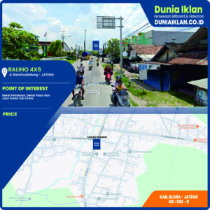Baliho Ukuran 4 x 6 M Vertikal Jl. Randhublatung Kab. Blora - Jawa Tengah