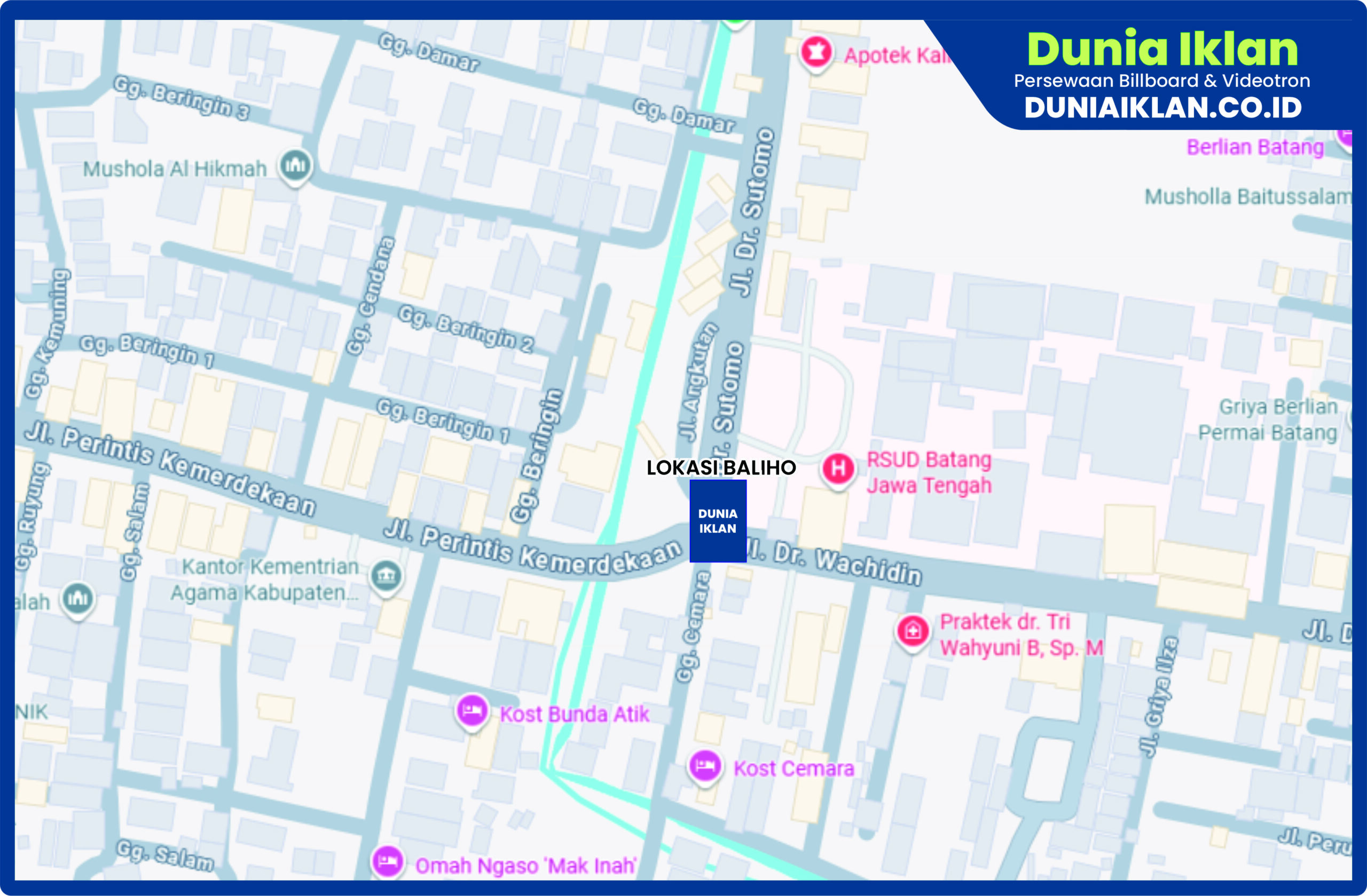 Baliho Ukuran 4 x 6 M Vertikal Jl. Dr. Sutomo Kab. Batang - Jawa Tengah - Image 2