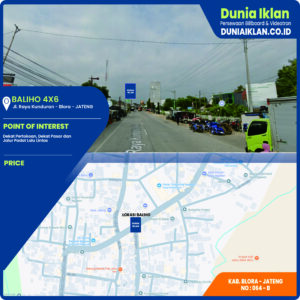 Baliho Ukuran 4 x 6 M Vertikal Jl. Raya Kunduran Kab. Blora - Jawa Tengah