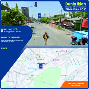 Baliho Ukuran 4 x 6 M Vertikal Jl. Ronggolawe Kab. Blora - Jawa Tengah