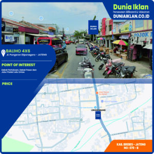 Baliho Ukuran 4 x 6 M Vertikal Jl. Pangeran DIponegoro Kab. Brebes - Jawa Tengah