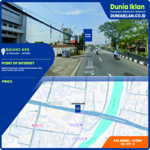 Baliho Ukuran 4 x 6 M Vertikal Jl. Pemuda Kab. Brebes - Jawa Tengah