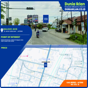 Baliho Ukuran 4 x 6 M Vertikal Jl. Jendral Sudirman Kab. Brebes - Jawa Tengah